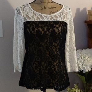 The Limited sheer lace blouse top sz XL - NWT